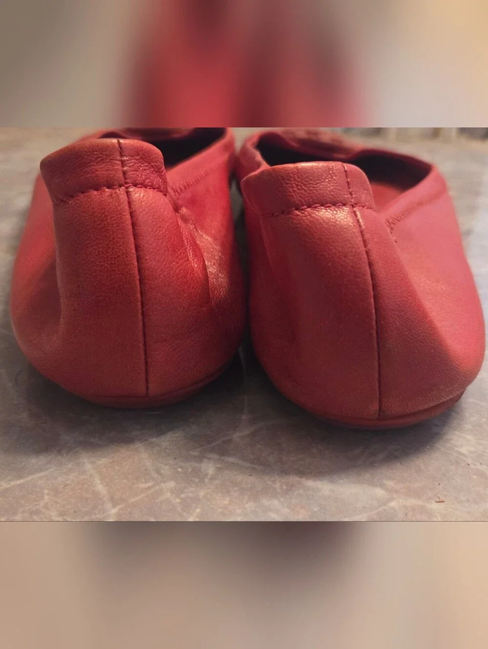 Tory Burch Red Logo Ballet Flats